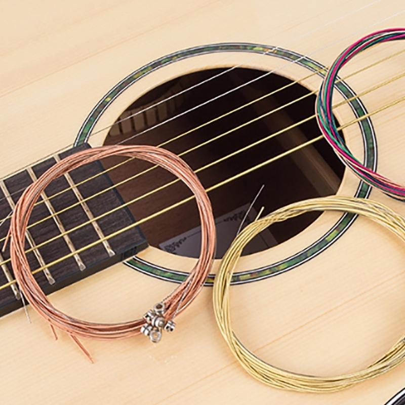 6 Pcs Folk Guitar Steel String Acoustic Guitar Strings for 6 String Classical Guitars Accessories Powerful and Durable