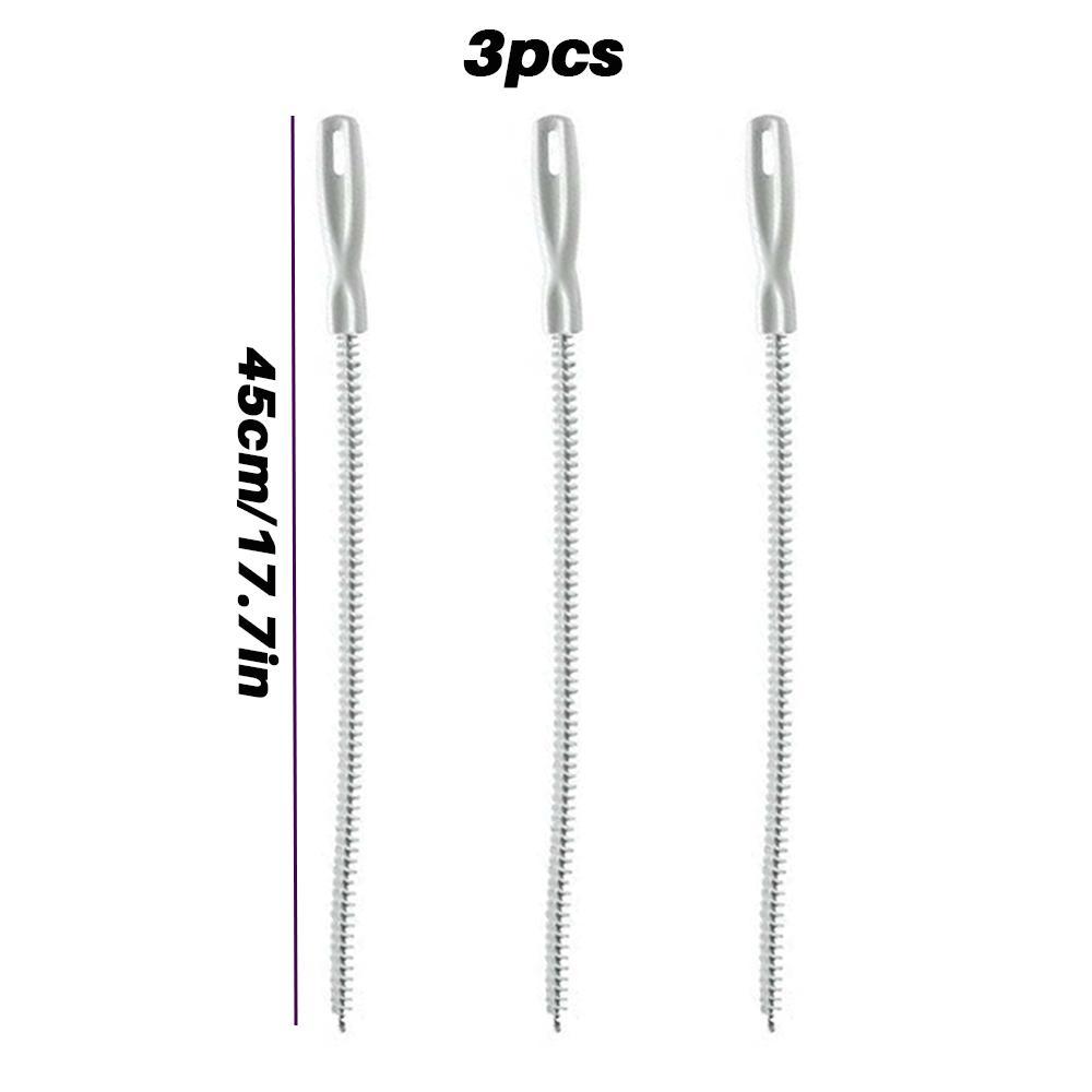 1-3pcs flexible drain hair removers, pipe hair cleaning, drain cleaning brushes, 45/60 cm, toilet unclogging, blockage removal