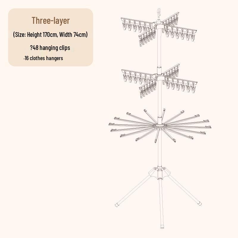 Rotatable Baby Clothes & Diaper Drying Rack - Multi-Size Newborn Towel Rack