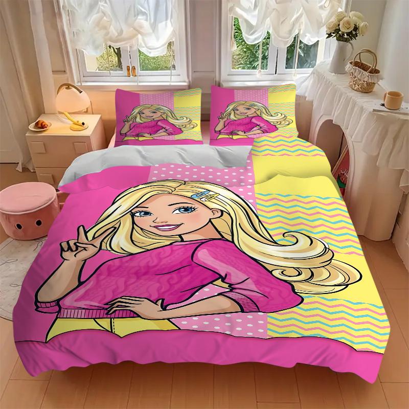 3Pcs Pop Art Barbie Style Bedding Sets For All Sizes New 3D Printed Bed Cover Comforter Duvet Cover Pillowcase Bedroom Decoration