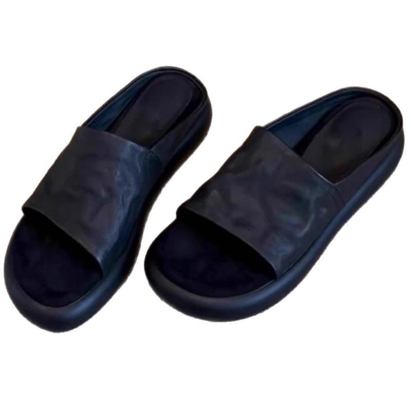 Sheepskin version~ thick-soled slippers for women's wear, new high-end sense, beautiful and versatile, summer with skirts, cool slippers