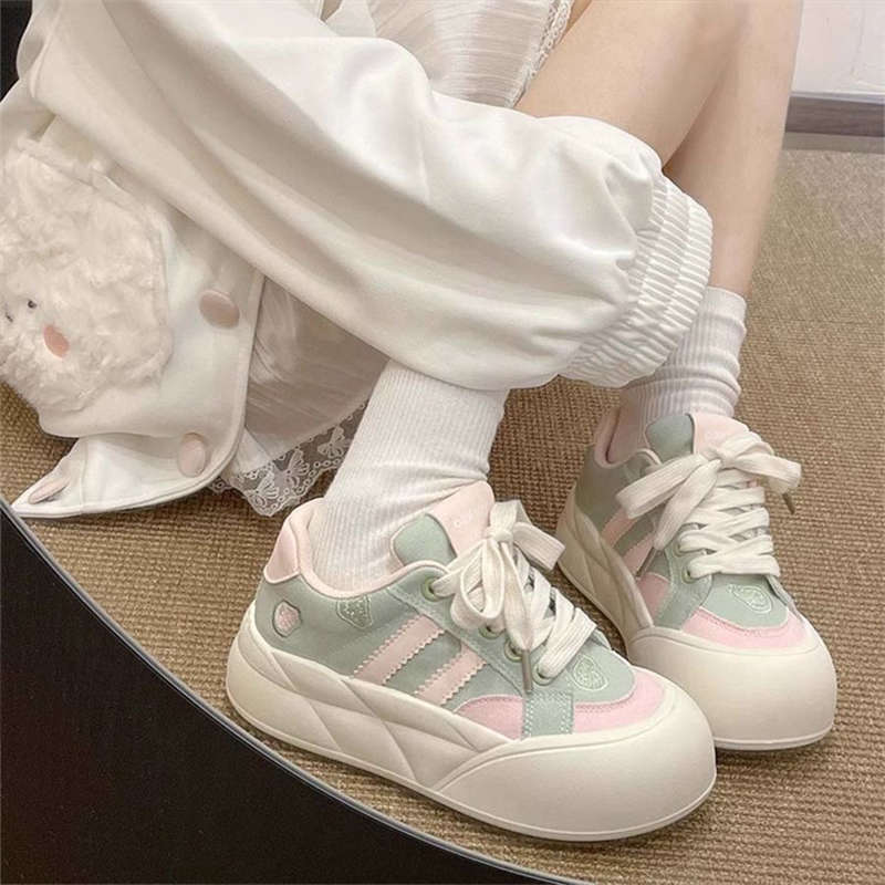 Little white shoes for women who step on shit 2025 spring and autumn new ugly cute bread shoes casual versatile platform student sports shoes for wome