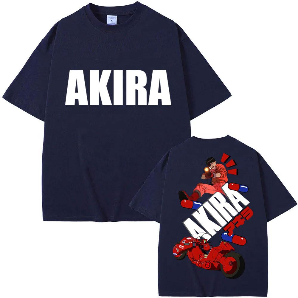 Japan Anime Akira Vintage T Shirt Science Fiction Movie Shotaro Kaneda T-shirts Breathable Cotton Casual Oversized Tee Shirt