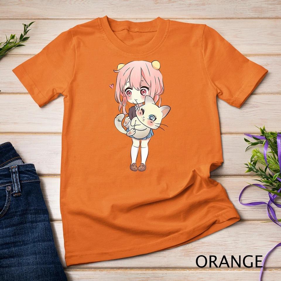 Womens Anime and Cats Lover for Teen Manga kawaii Graphic Otaku Unisex T-shirt 8 2XL