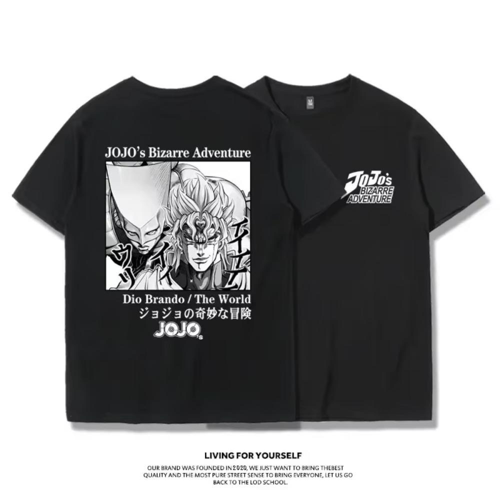 Módní Jojo Bizarre Adventure Tričko s krátkým rukávem Vaporwave Estetické tričko Jotaro Harajuku Y2k Tričko Oversized Muži Dámské Topy