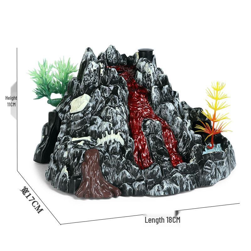 Kids' Volcano Model with Dinosaurs & Animal Scene – Sandbox, Fish Tank, or Desk Decoration