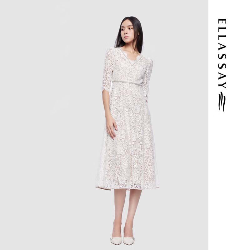 ELLASSAY Baroque Mid-Length V-Neck Dress
