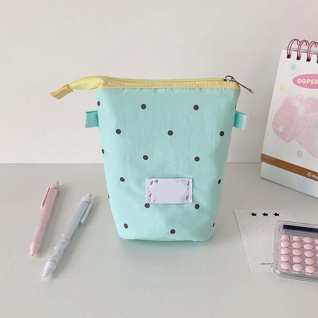 User Friendly Cloth Pen Pouches With Spacious Interior Dot Pattern Lightweight Student Essential For Classroom
