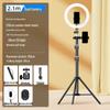 Dual Phone Streaming Stand with Multi-Camera Selfie Gadget and Fill Light for Douyin
