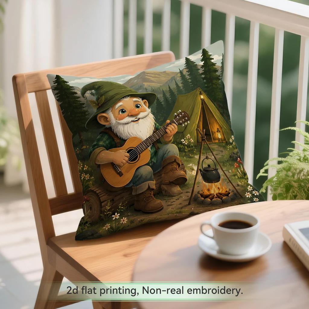1pcs/4pcs Camping Adventure Cushions Pillowcase Polyester Cushion Cover Throw Pillow Pillowcover Home Car Sofa Decor