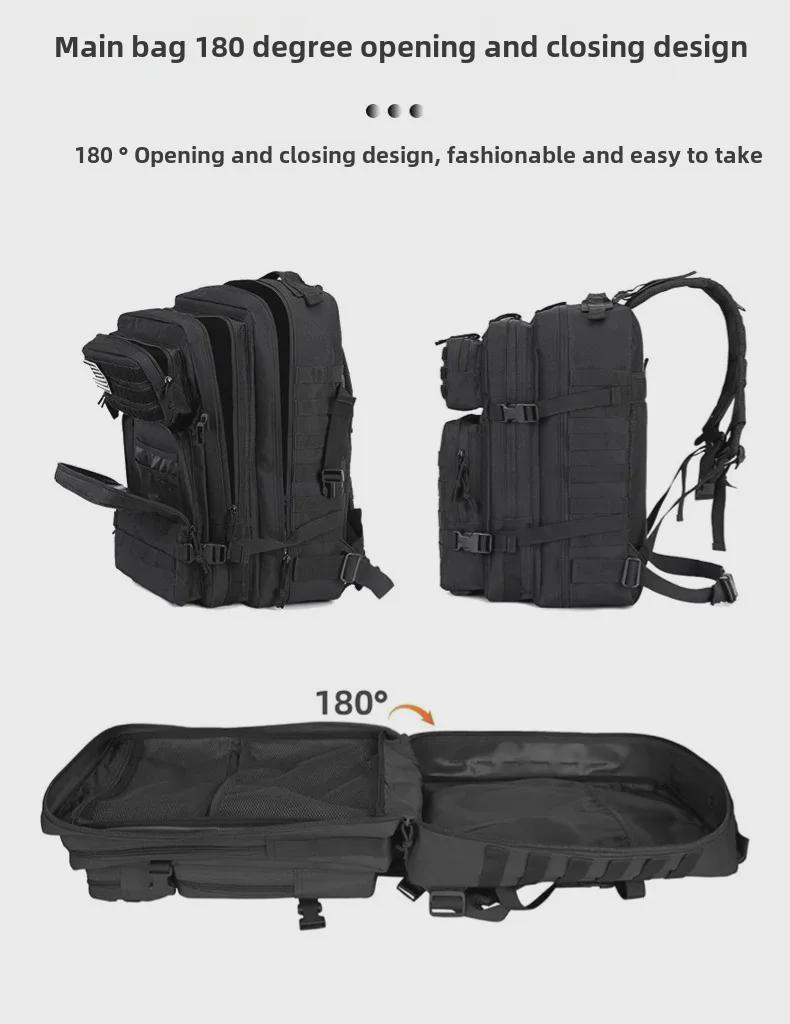 Men's Large-Capacity Waterproof Tactical Backpack for Outdoor Sports & Hiking