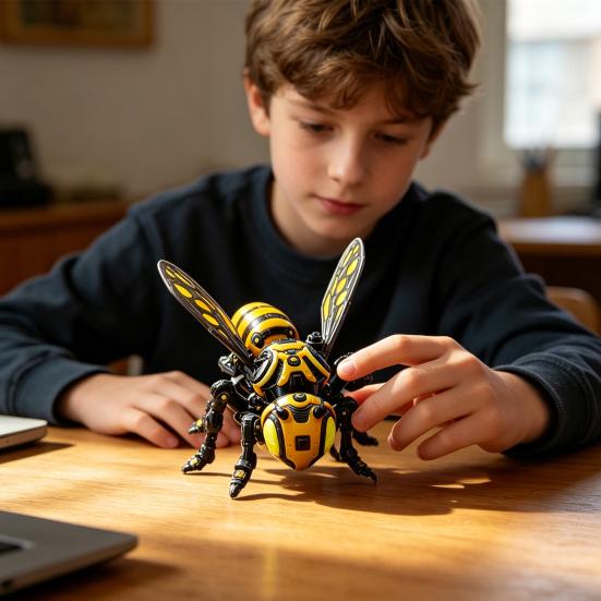 Cyberpunk Bee 3d Printed Ring Crafted From Smooth 8.5 Cm 1 Pc