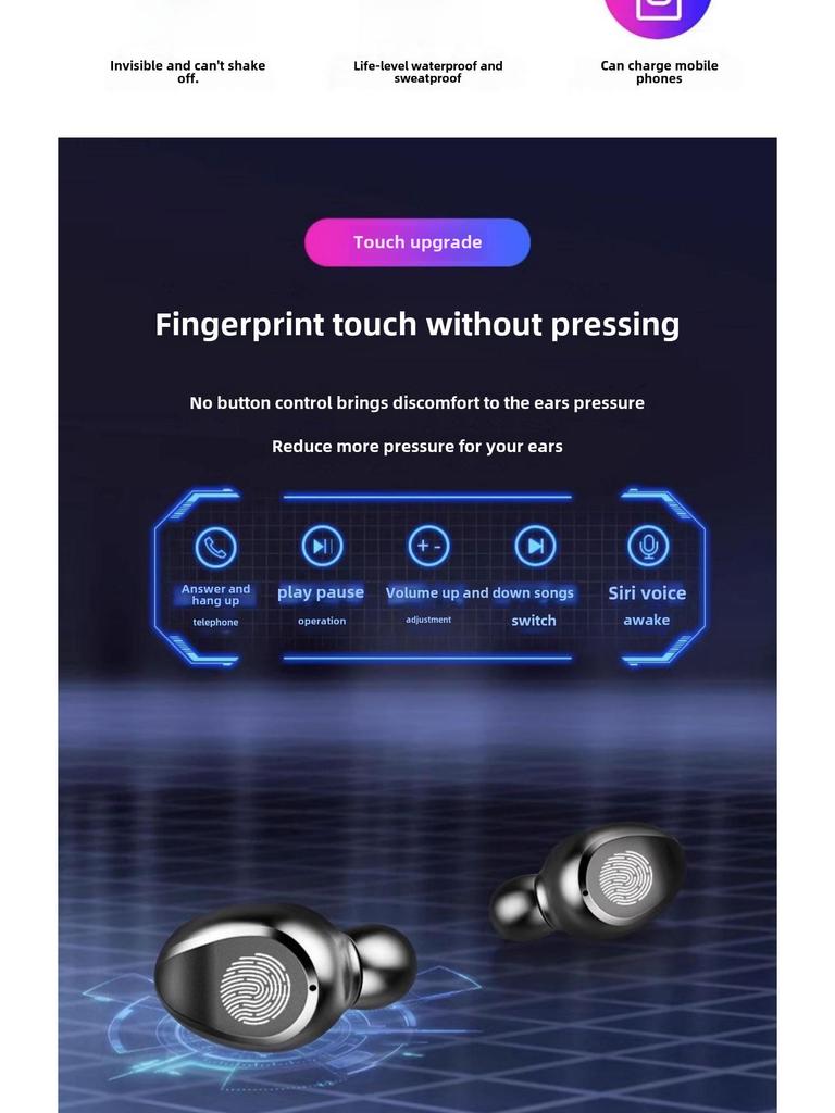 Auriculares Inalámbricos Bluetooth F9 con Reducción de Ruido: Diseño dual in-ear para deportes, música, juegos y rendimiento de baja latencia