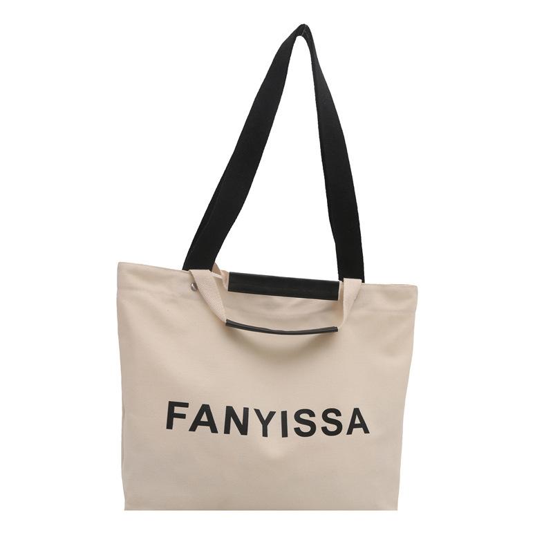 Simple Canvas Shoulder Bag New Casual Commuter Large Capacity Tote Bag Fashion Trendy Class Handbag