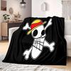One Piece Jolly Roger Logo Print Blanket Warm Comfortable Flannel Blanket Suitable for Bedrooms,Sofas, Beds,Chairs -QIAO95