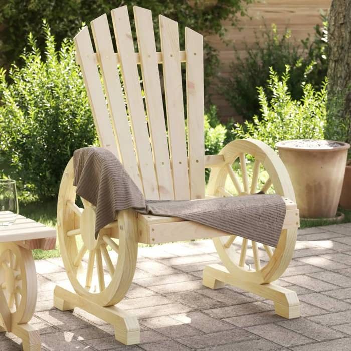 VidaXL Chaise de Jardin AdiRondack, Fauteuil avec Dossier, Siège avec Accoudoirs, Meuble de Terrasse Patio Extérieur, Bois 365089