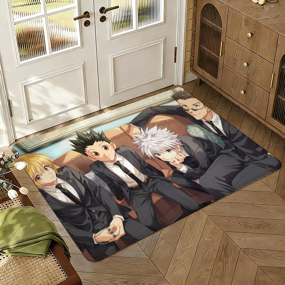 Kurapika Floor Mat Soft Thickened Absorbent Non-Slip Bedroom Living Room Door Mat Home Decor Flannel Rugs