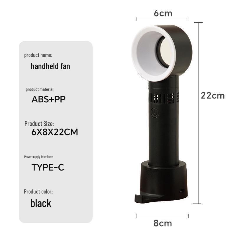 Portable USB Bladeless Mini Fan: Rechargeable, Creative Korean Design, Handheld Cooling Solution