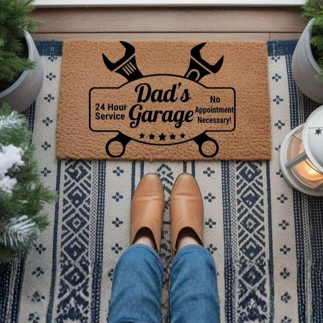 Papa Garage Deurmat Grappige Vaderdag Verhuiscadeaus Welkom Deurmat Monteur Kleed Garage Gereedschap Liefhebber Ontwerp Op Maat Gemaakte MatMa 40cmx60cm