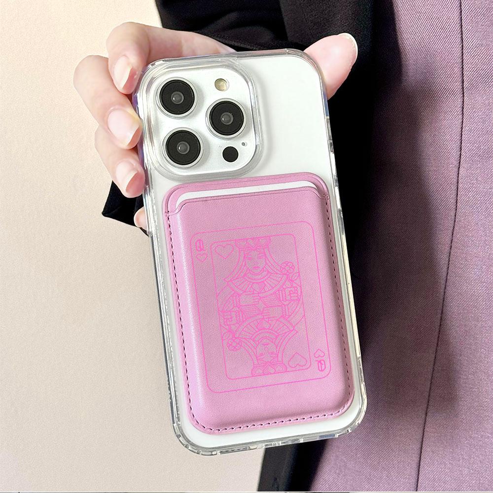 Poker Pattern For Magsafe wallet Magnetic Card holder Phone Case For iPhone 16 13 16 15 12 14 17 Pro Max Case 16E 15 Plus Cover