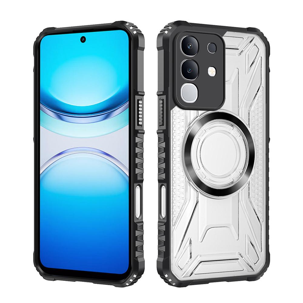 KEYSION Průhledný magnetický kryt pro VIVO Y29 4G Měkký silikon+PC Odolný Nárazuvzdorný Zadní kryt telefonu pro IQOO Z10X 5G