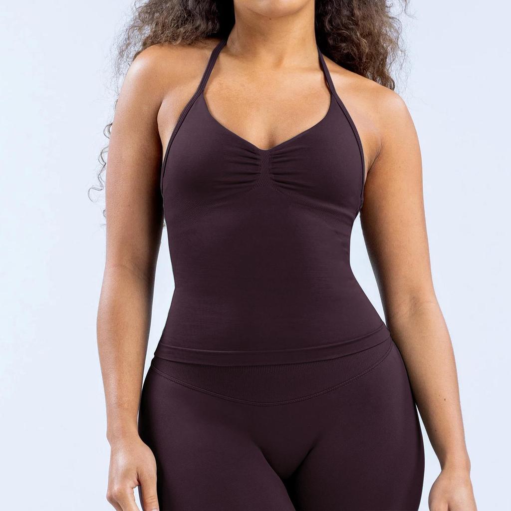 DFYNE Sports Vest & Halter Bra 3/4 Shorts Set