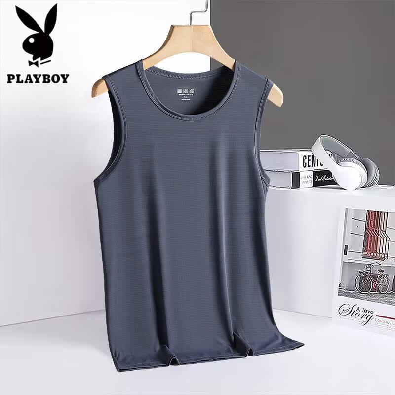 Мужская летняя топ-майка Playboy из ледяного шелка L