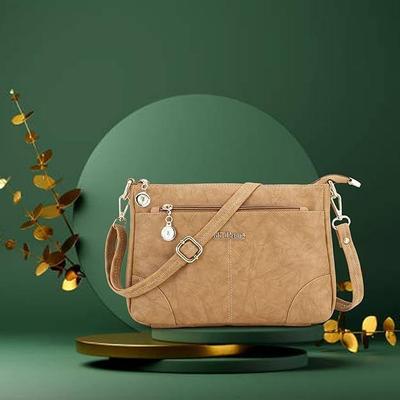 Damen-Schulter-/Umhängetasche aus PU-Leder mit Innentasche, hübscher Look in mehreren Farben für Damen