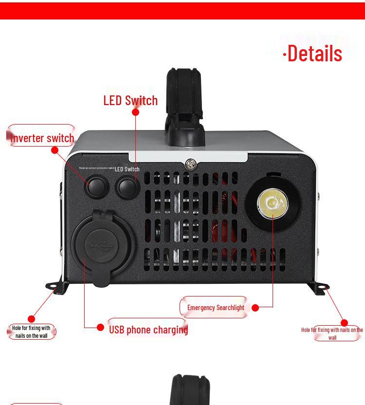 Portable Pure Sine Wave Inverter: Multi-functional Outdoor Mobile Power Converter