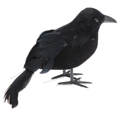 Halloween Corvo Nero Puntelli Realistico Corvo Spettrale Piumato Corvi Decorazione Casa
