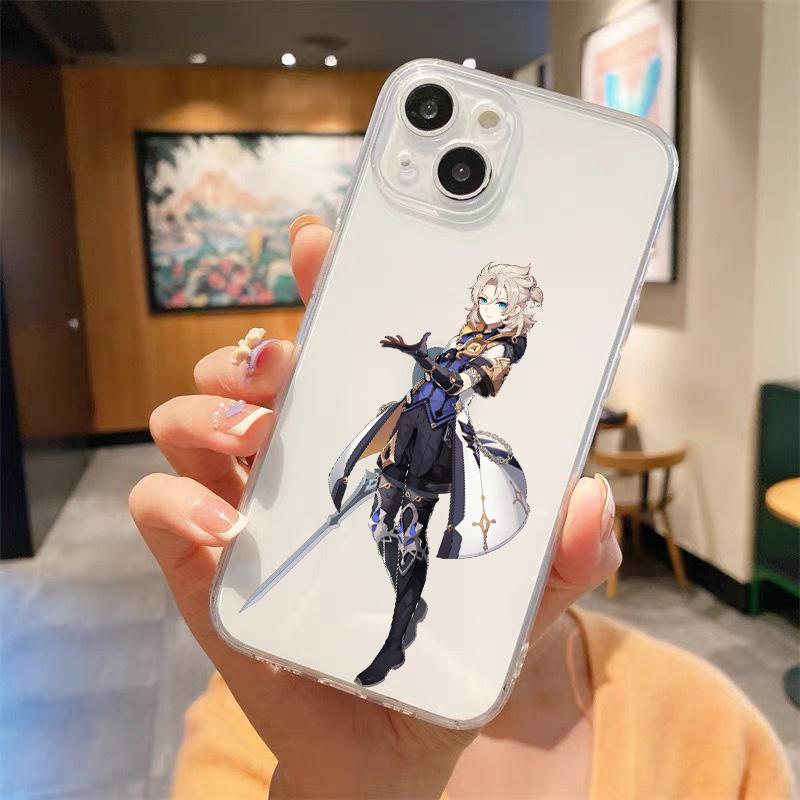 

Genshin Impact Роскошный прозрачный мягкий чехол для телефона iPhone 15 14 13 12 11 Pro Max XS X XR 7 8 Plus Противоударный чехол Fundas iPhone 15