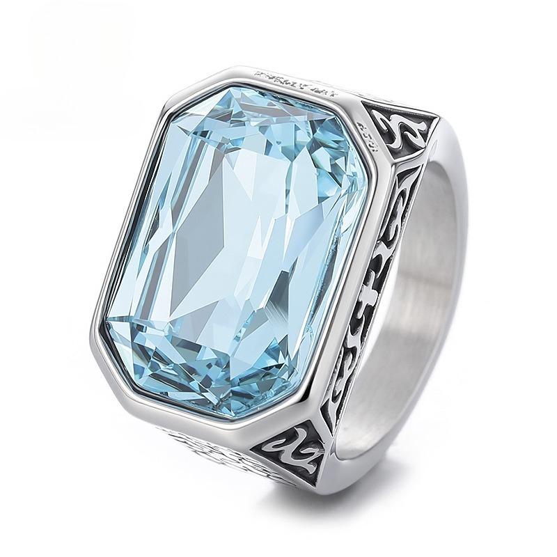 2026 Business Personality Men s Gem Ring Viking Street Ring Trend Jewelry No. 7