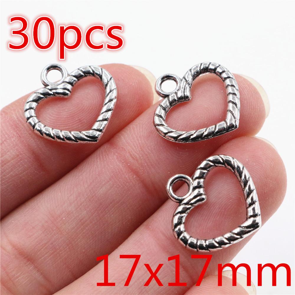 Fashion Antique Silver Plated Five-Pointed Star Heart Cute Handmade Charms Pendant:DIY for bracelet necklace