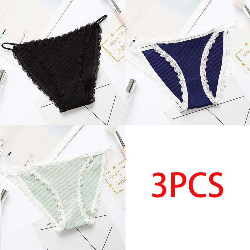 Dámské bavlněné krajkové kalhotky se středním pasem sexy bezešvé pohodlné kalhotky svádění okouzlující bikiny kalhotky