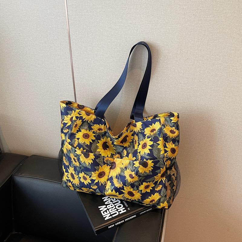 

Летняя вместительная сумка-тоут с высоким чувством качества для работы и поездок, женская новая сумка на плечо с принтом для отпуска жёлтый
