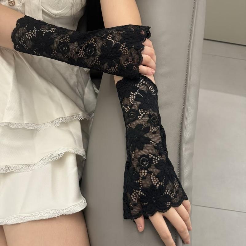 Elegant Lace Arm Sleeves For Women Delicate Floriferous Embroidery Guard Lightweight Breathable Gatherings