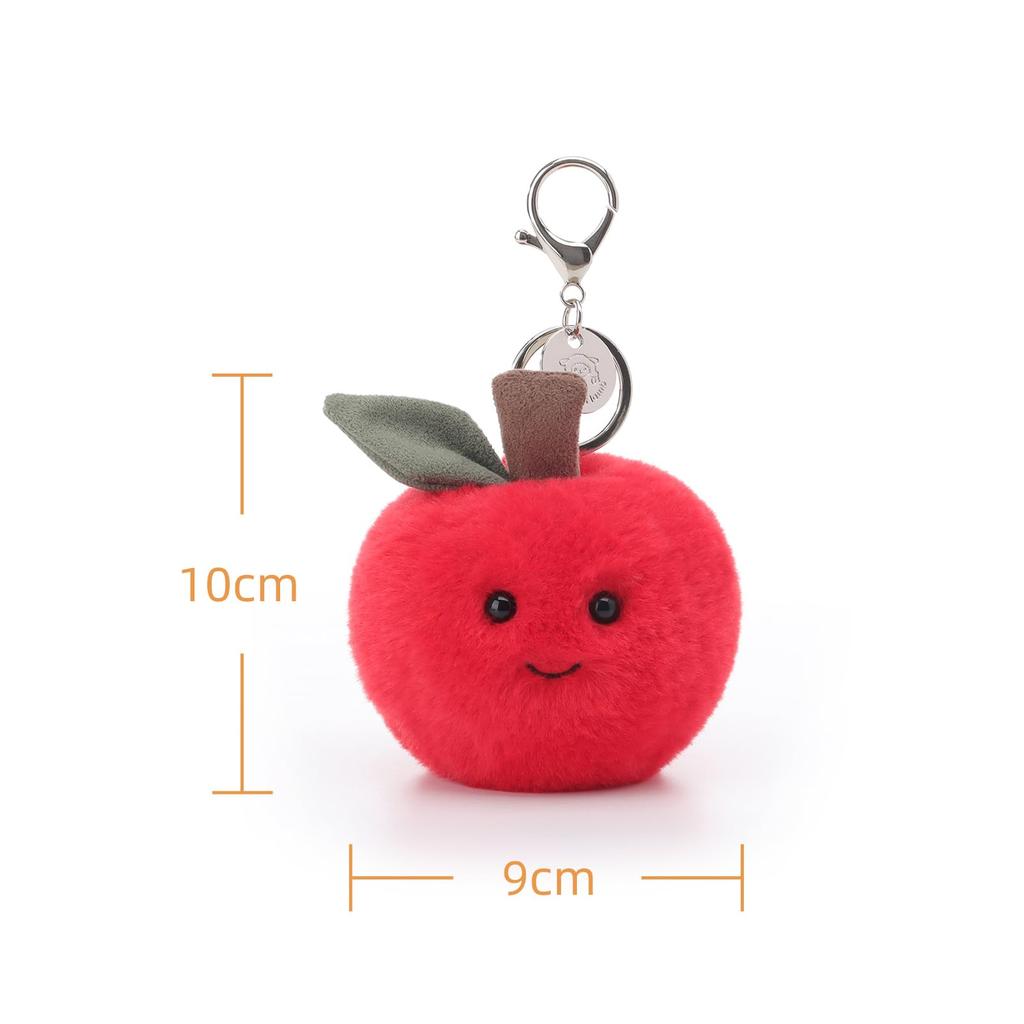 Apricot Lamb Sweet Apple Cute Soft Keychain Plush Perfect for Boys and Fits Kids Backpacks and 9cm Toy, Girls, Purses,