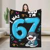 Funny Italian Brainrot Meme  Six Seven Birthday Blanket Soft Plush Throw for Sofa Bed Flannel Blanket Gift for Girls