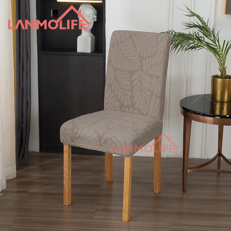 Lanya Leaf Jacquard Four Seasons Stuhlbezug All Inclusive Home Integrierte Rückenlehne Esszimmerstuhlbezug Elastischer Stuhlbezug