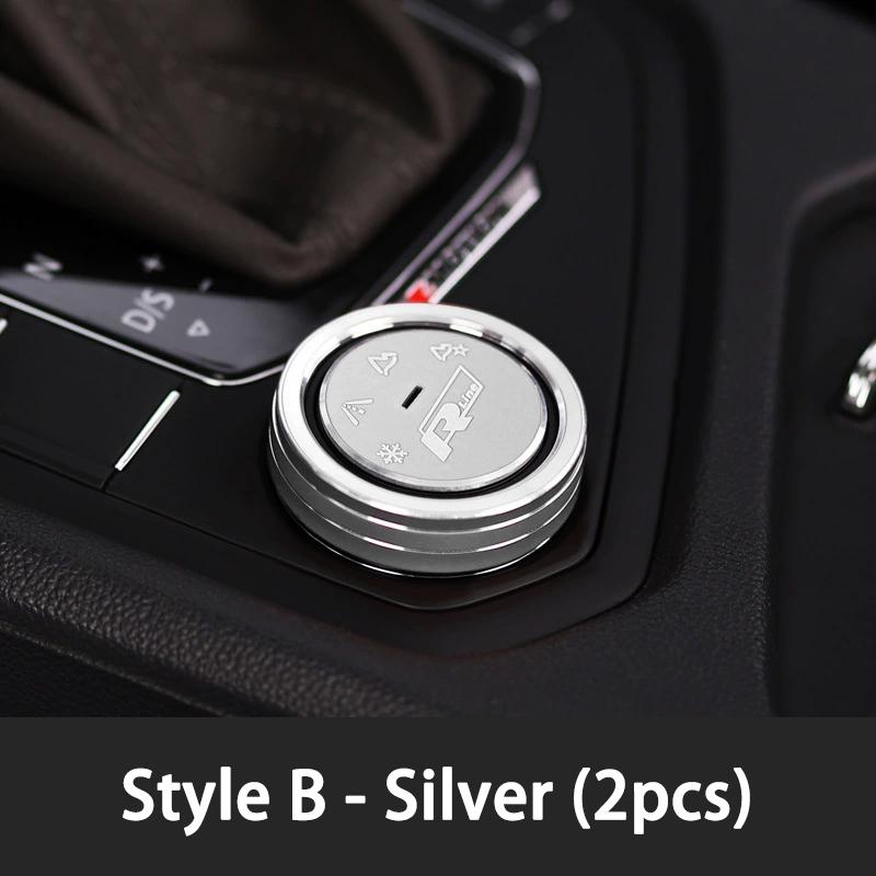 2026 Hot Sticker 2Pcs 3D Aluminum Interior Driving Mode Knob Ring Decorative Stickers For VW Volkswagen Tituan Tharu TAYRON T-RO