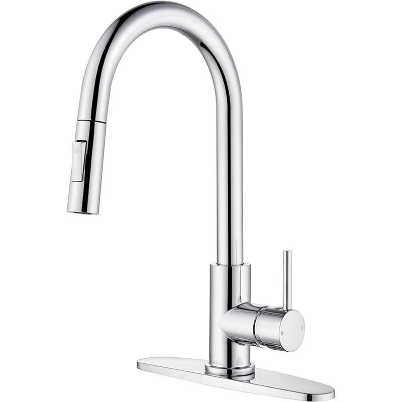 TLXT Brushed Stainless Steel Kitchen Pull-Out Faucet