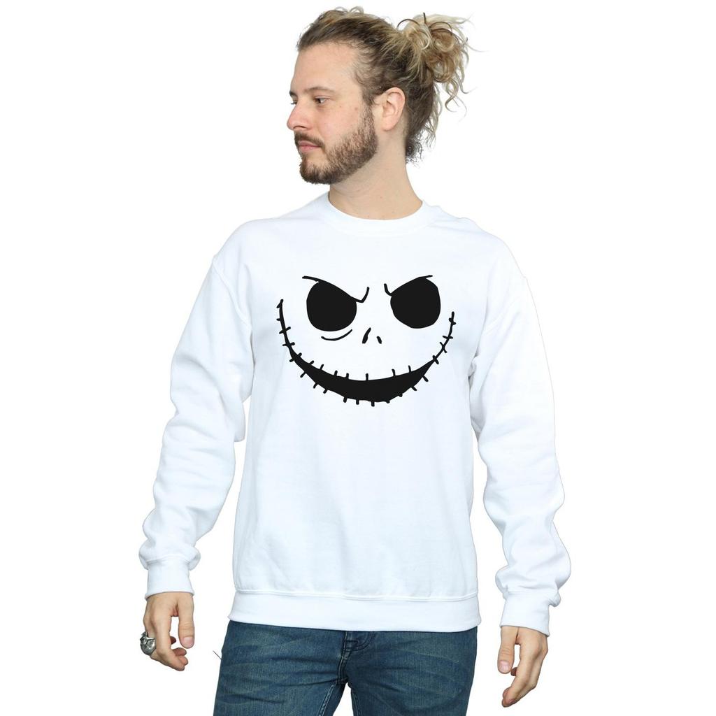 Disney Mens Nightmare Before Christmas Jack´s Face Bold Sweatshirt