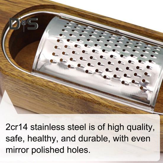 Nerezová krabička na struhadlo na sýr s dlouhou rukojetí Struhadlo na dřevo Odnímatelný sběrač akátového dřeva Nástroj na drcení sýra