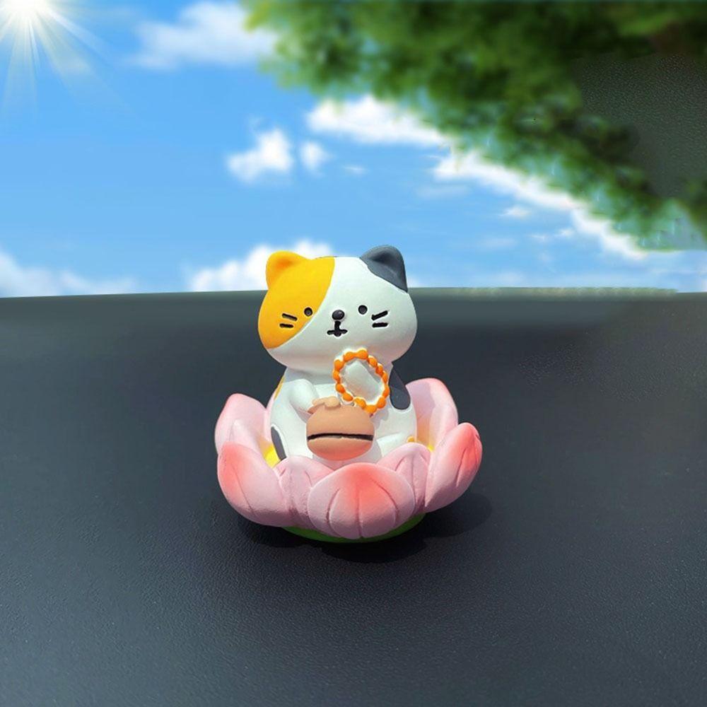 Cartoon Good Luck Lotus Ornament Buddha Style Capybara Model Figure Lotus Pig Car Ornaments Office