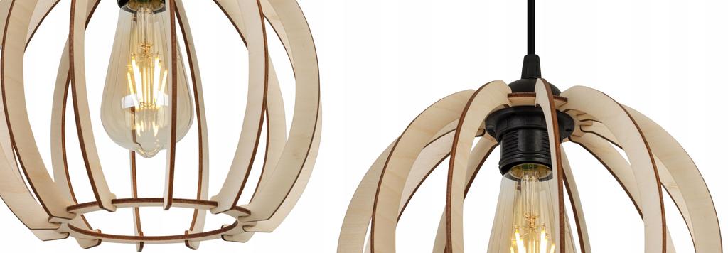 MODERNE HOLZ-LED-DECKENHÄNGELEUCHTE