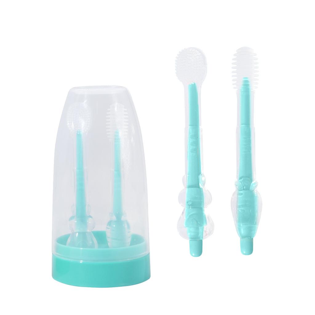 Baby Toothbrush Set Baby Silicone Soft Toothbrush Children's Oral Cleaning Baby Teeth Brush Tongue Coating Brush