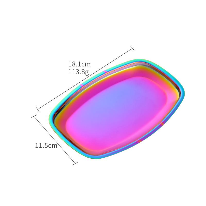 Stainless steel square steel plate, hotel restaurant, Dim sum plate, jewelry plate, ellipse, multi-purpose storage plate, towel plate