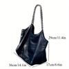 Große Kapazität Tote Bag, Schwarz, Modische Hobo Schultertasche mit Ketten-Detail, Nicht waschbar, Kein Verschluss, Kantenfarbe Nein