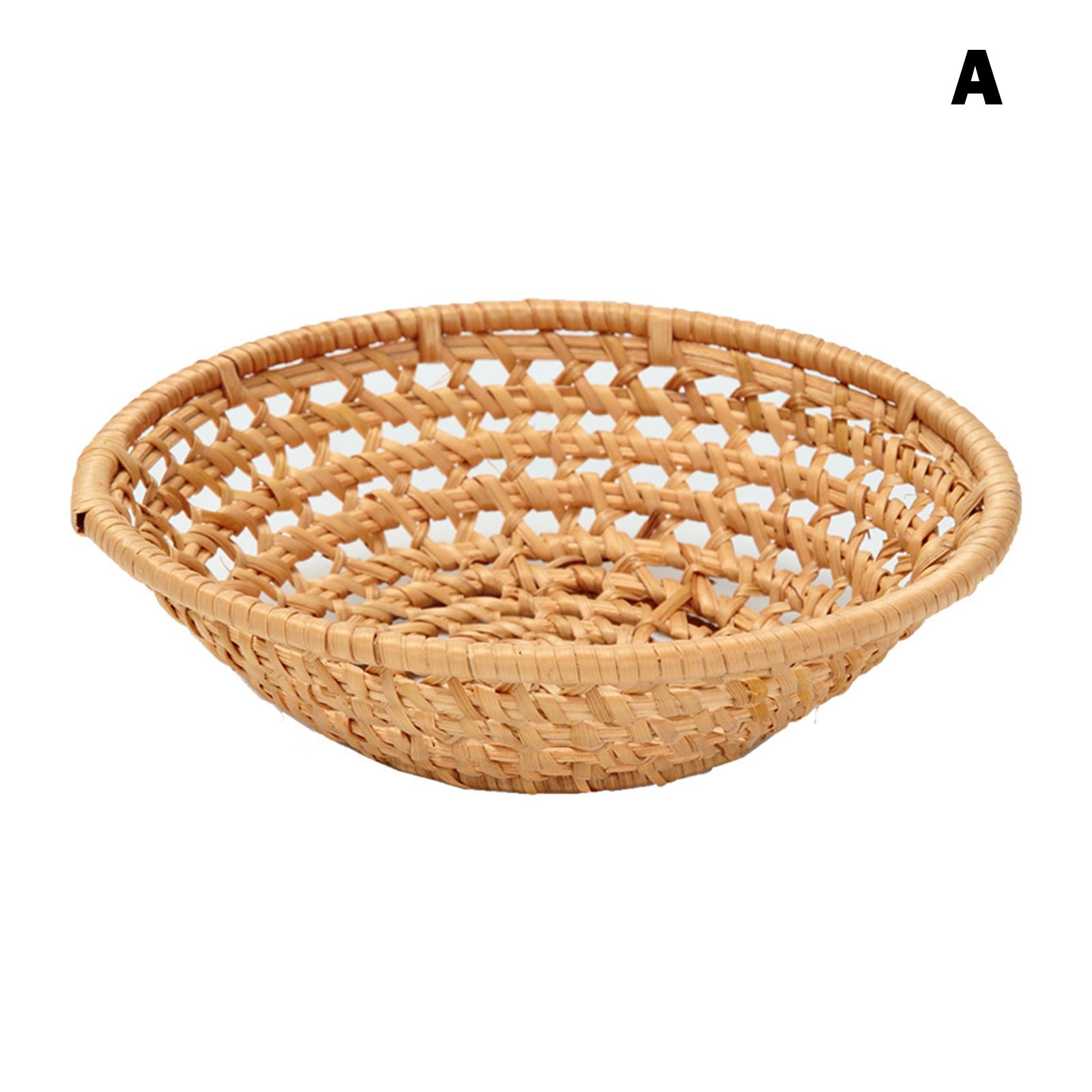 

Плетеный поднос из ротанга, магазин товаров первой необходимости, круглая корзина ручной работы, поднос из ротанга для хранения фруктов, органайзер для хлеба