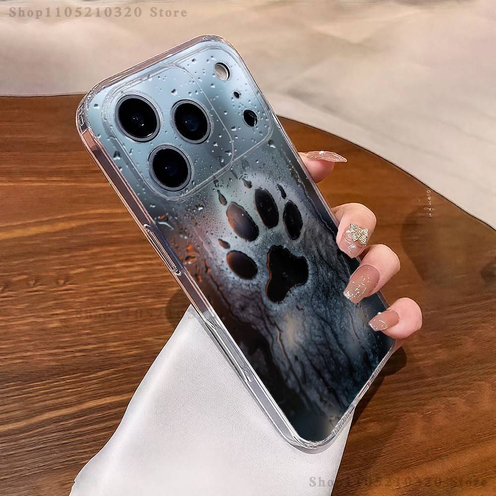 Pet paw prints Phone Case For iPhone 17,16,15,14,13,12,11 Pro,Max,Plus,XR,Mini,E Clear Full-coverage Soft Cover